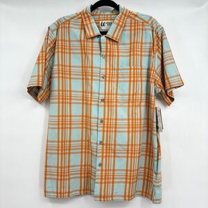 Marmot Mens Short Sleeve Button Up Plaid Outdoor Hiking Travel Shirt Large NWT